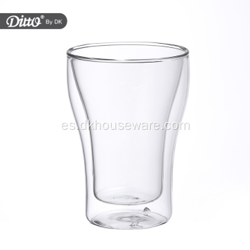 Vaso de jugo de vidrio doble reutilizable ecológico